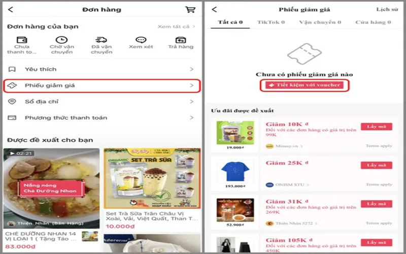 huong dan cach lay ma giam gia tik tok de mua hang tiet kiem